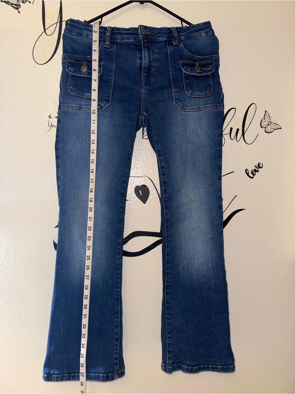 Guess Blue Mid-Rise Boot Cut Jeans. Size 28 - Picture 5 of 11